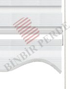 beyaz pileli dilimli zebra perde