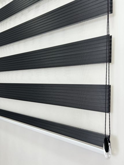 Antrasit Pileli Zebra Perde